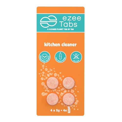 EzeeTabs Küchenreiniger – Reinigungstabs für ein mikroplastikfreies, biologisch abbaubares und veganes Putzmittel – 4 x Reiniger mit Fettlösekraft von EzeeTabs