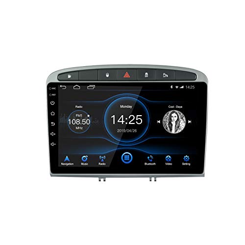 EZoneTronics Android 10.1 Autoradio Stereo 9 Zoll Fit für Peugeot 308/408 2010-2016 Kapazitiver Touchscreen Hochauflösende GPS-Navigation AM FM WiFi Bluetooth USB-Player 2G RAM + 32G ROM von Ezonetronics
