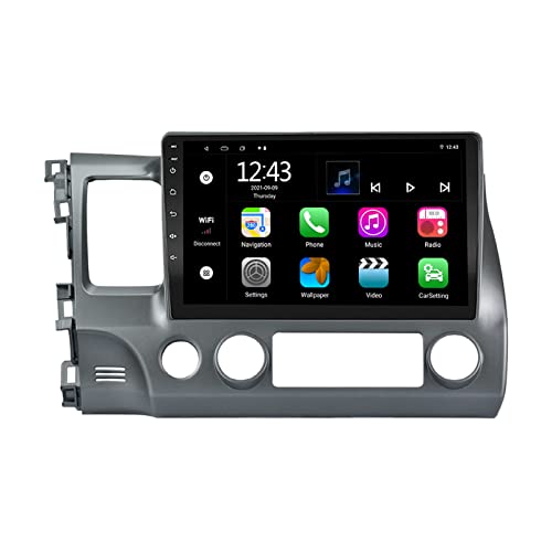 EZoneTronics Android 11 Autoradio Stereo für Honda Civic 2007-2011 10,1 Zoll Touchscreen High Definition GPS Navigation Bluetooth Build-in Carplay Android Auto 4G WiFi USB Player 2G RAM + 32G ROM von Ezonetronics