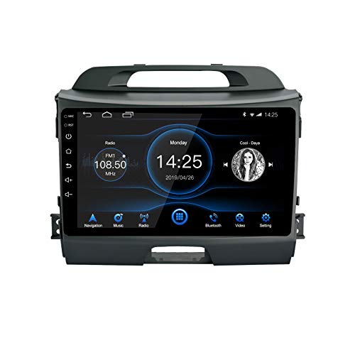 EZoneTronics Android Carplay Autoradio Stereo für Kia Sportage 2010-2015 9 Zoll Touchscreen High Definition GPS Navigation Head Unit Bluetooth WiFi USB Lenkrad Control Player 2G RAM + 32G ROM von Ezonetronics