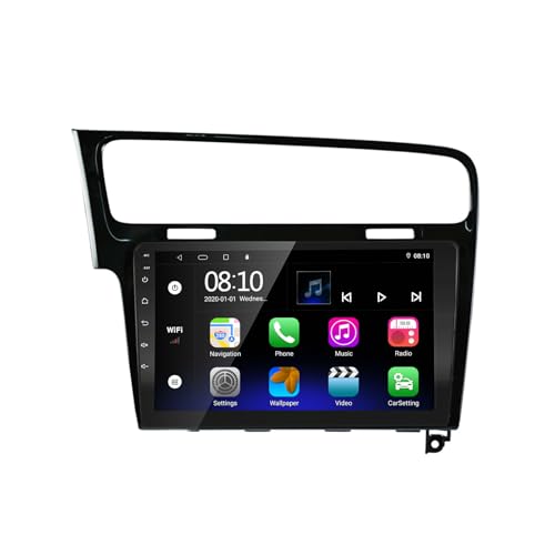 EZoneTronics Android Carplay Autoradio Stereo für VW Golf 7 Golf VII 2012-2020 Touchscreen High Definition GPS Navigation Bluetooth USB WiFi AM FM RDS Lenkradsteuerung Player 2G RAM + 32G ROM von Ezonetronics