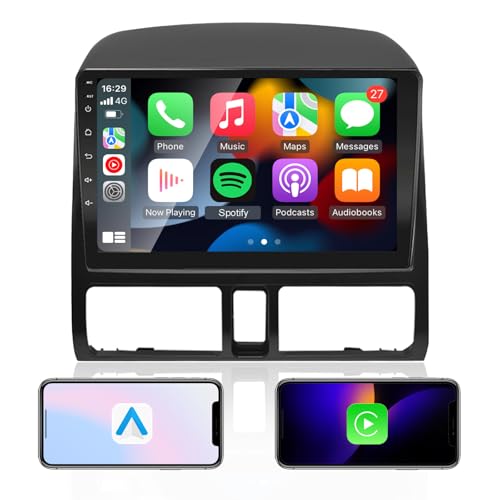 EZoneTronics Carplay Android Auto Autoradio Stereo für Honda CR-V 2001-2006 mit 9 Zoll Touchscreen High Definition GPS Navigation Bluetooth USB SWC WiFi AM/FM/RDS Player mit 1G RAM+ 16G ROM von Ezonetronics