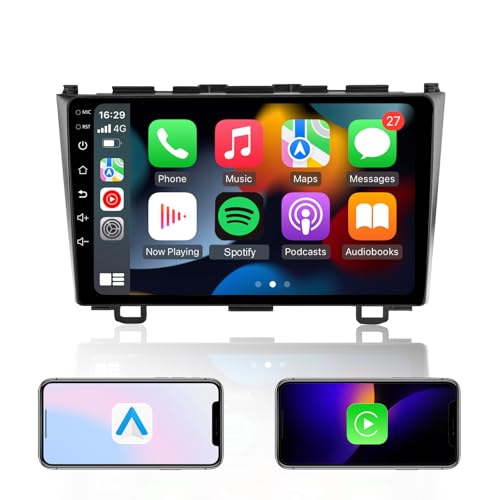 EZoneTronics Carplay Android Autoradio Stereo 9 Zoll für Honda CR-V 2008-2011 Touchscreen-Headunit GPS-Navigation WiFi Bluetooth AM FM RDS Audio SWC USB-Media-Player 2G RAM + 32G ROM von Ezonetronics