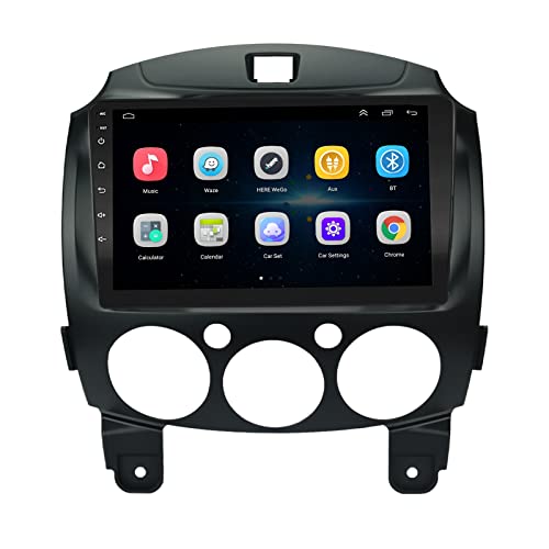 EZoneTronics Carplay Android Autoradio Stereo für Mazda 2 2008-2014 mit 9 Zoll Touchscreen High Definition GPS Navigation Bluetooth WiFi USB Mirror Link Lenkradsteuerung Player von Ezonetronics