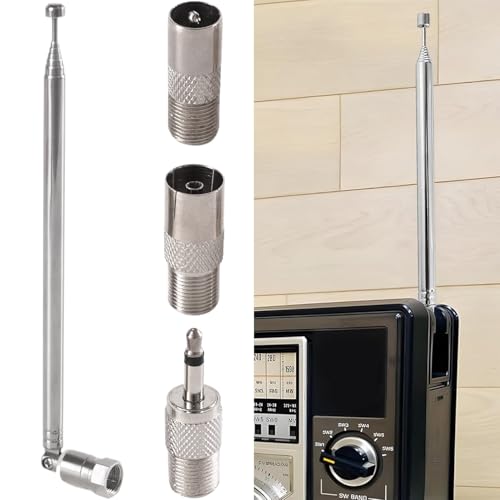 75 cm 7 Abschnitte Teleskop DAB Radio Antenne FM Antenne Innenantenne 75 Ohm mit 3 Adapter 7 Abschnitte FM Antenne für Tischradio, HiFi AV Stereo Receiver 75 cm 7 Abschnitte Teleskop DAB Radio Antenne FM Antenne Innenantenne 75 Ohm mit 3 Adapter 7 Abschnitte FM Antenne für Tischradio, HiFi AV Stereo Receiver von Ezranova