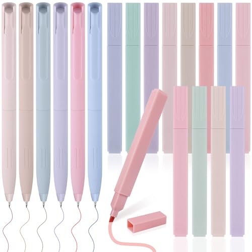 Ezydka Textmarker Pastell Set 18 Stück Highlighter Pen Marker Pastell, Aesthetic Marker Stifte, Textmarker Set mit 12 Bunte Textmarker und 6 Fineliner-Stiften für Bibel, Büro, Schulbedarf Ezydka Textmarker Pastell Set 18 Stück Highlighter Pen Marker Pastell, Aesthetic Marker Stifte, Textmarker Set mit 12 Bunte Textmarker und 6 Fineliner-Stiften für Bibel, Büro, Schulbedarf von Ezydka