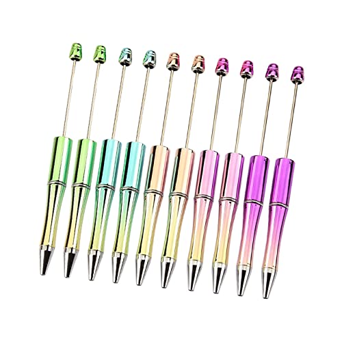 F Fityle 10 x Perlenkugelschreiber DIY-Set, Kunststoffperlenstifte zum Basteln, Verschiedene Kugelschreiber mit Schnell Trocknender Schwarzer Tinte, DIY Perlenstift für Studenten Büro Schule, Set B von F Fityle