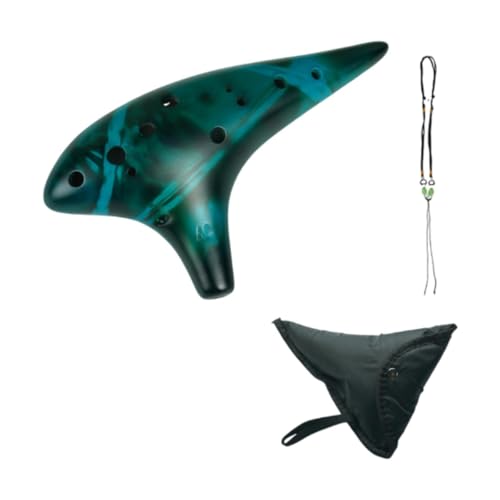 F Fityle 12 Loch Ocarinas Musikinstrument Lanyard Alto C Flöte Ocarina Instrument reiner Ton für Geschenkmusiker Ehemann Musikliebhaber, Blau von F Fityle