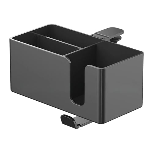 F Fityle 4-in-1-Tisch-Getränkehalter, Kopfhörer-Aufhänger, multifunktionale Aufbewahrungsbox für Telefon und Stifte, Desktop-Organizer für Nachttisch, Schwarz von F Fityle