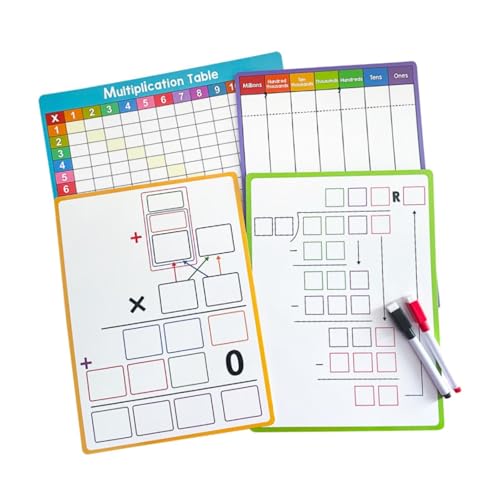 F Fityle 4pcs White Board Times Table Division Praxis Trockenerdivision Multiplikation Whiteboard für Lernen im Klassenzimmer von F Fityle