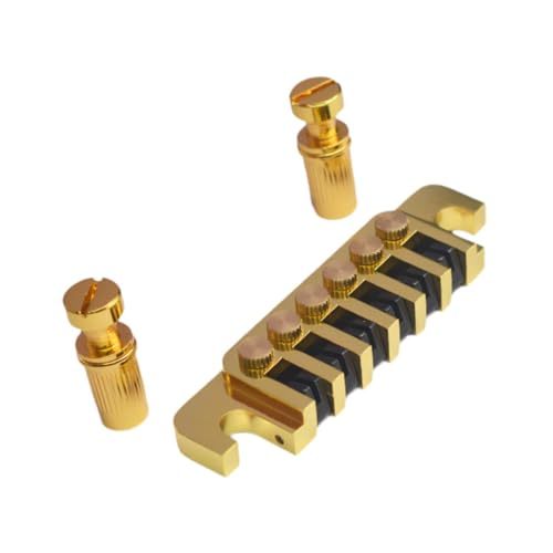 F Fityle Bass Bridge Heckhalter Sattelbrücke Musikinstrumente Gitarrenstufe Accs Heavy Duty LP Bridge Stop E -Gitarrenbrücke, Gold F Fityle Bass Bridge Heckhalter Sattelbrücke Musikinstrumente Gitarrenstufe Accs Heavy Duty LP Bridge Stop E -Gitarrenbrücke, Gold von F Fityle