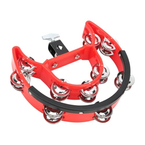 F Fityle Hallo Hut Tambourin Drum Set Hand Holding Percussion Accessoires Doppelreihe Glocken Shaker Musik Rhythmus Tamburin für KTV -Ensemble von F Fityle