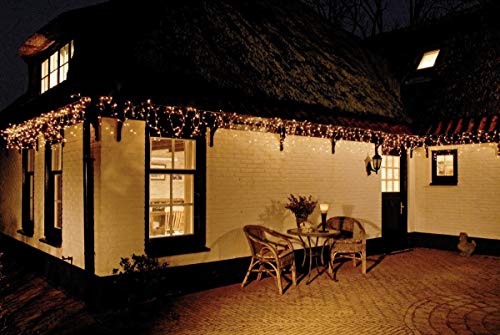 LED Eisregen-Lichterkette 168 warmweisse LEDs 4,20m Außen + Innen von FHS