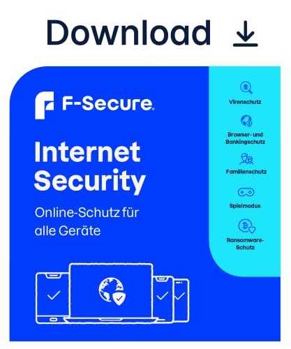 F-Secure Internet Security für alle Geräte | 1 Jahr | 5 Geräte | PC/Mac/Mobile | Aktivierungscode per Email von F-Secure