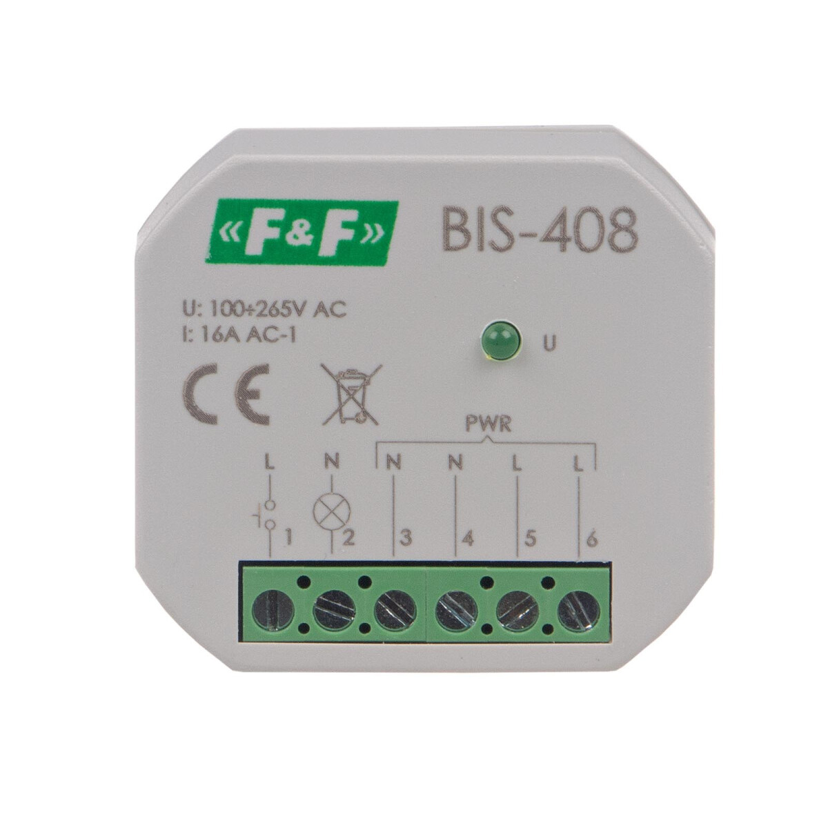 F&F BIS-408 Stromstoßrelais 230V AC 1Schliesser 16A Unterputzdose F&F BIS-408 Stromstoßrelais 230V AC 1Schliesser 16A Unterputzdose von F&F
