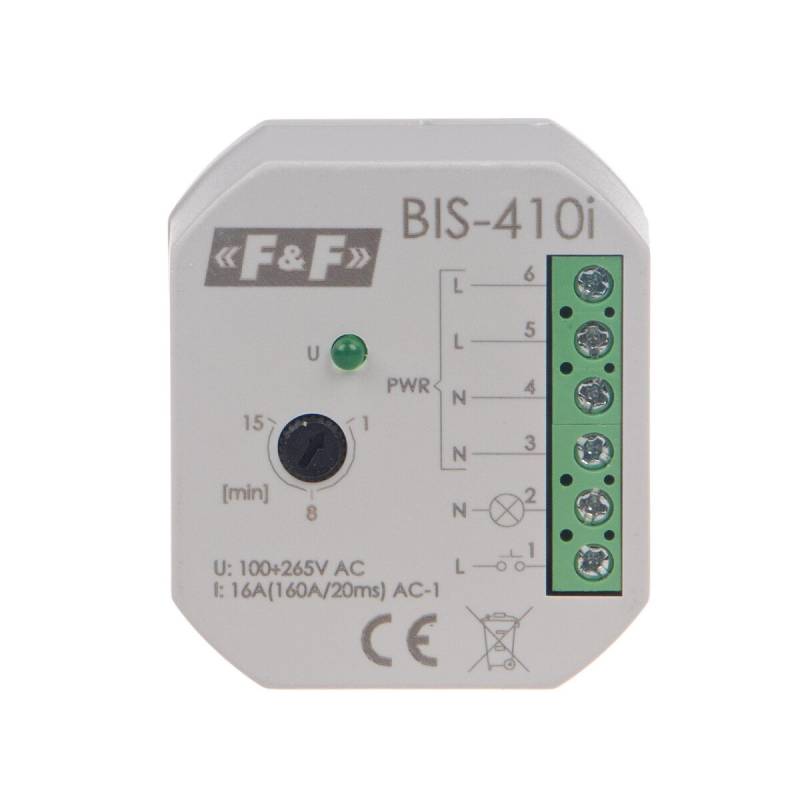 F&F BIS-410-LED Stromstoßrelais 230V AC 16A 1Schliesser fuer LED Beleuchtung von F&F