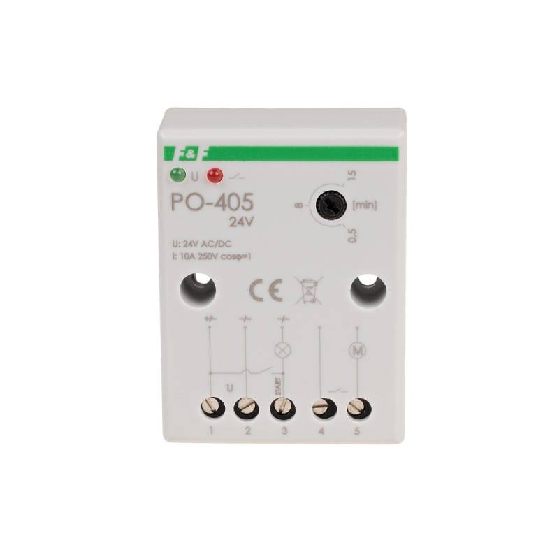 F&F PO-405-24V Zeitrelais 24V AC/DC mit verzögerten Impulsen 1Schliesser von F&F