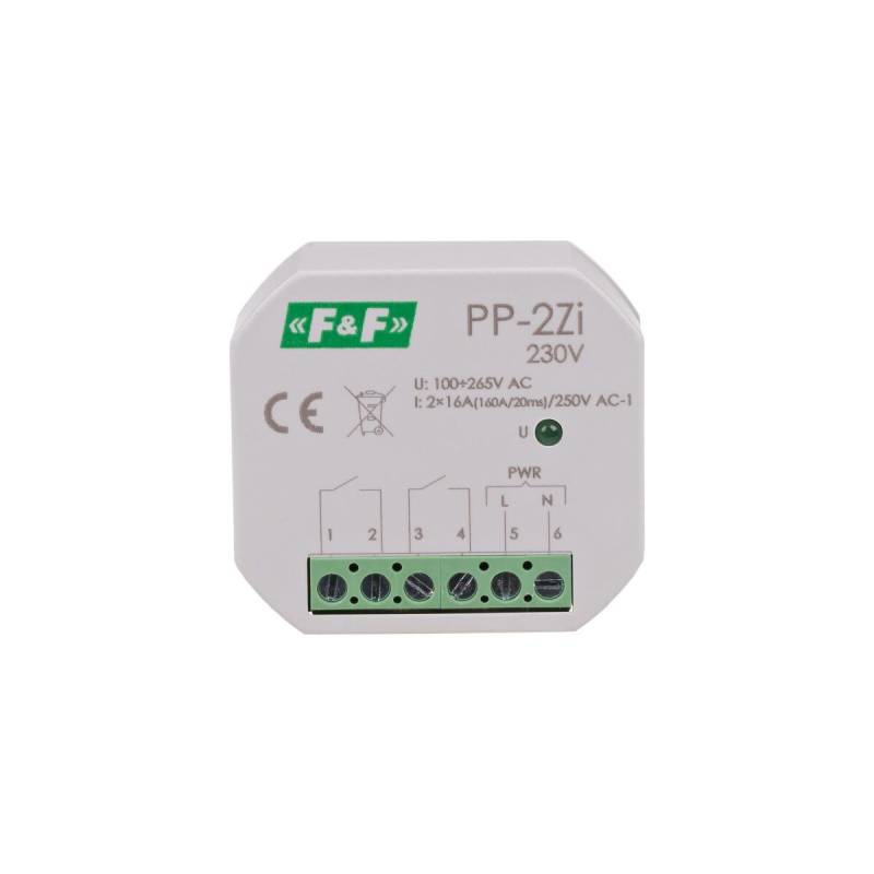 F&F PP-2Zi 230 V Schaltrelais 2 Schliesser 230V AC LED Steuerung für Unterptzdose von F&F