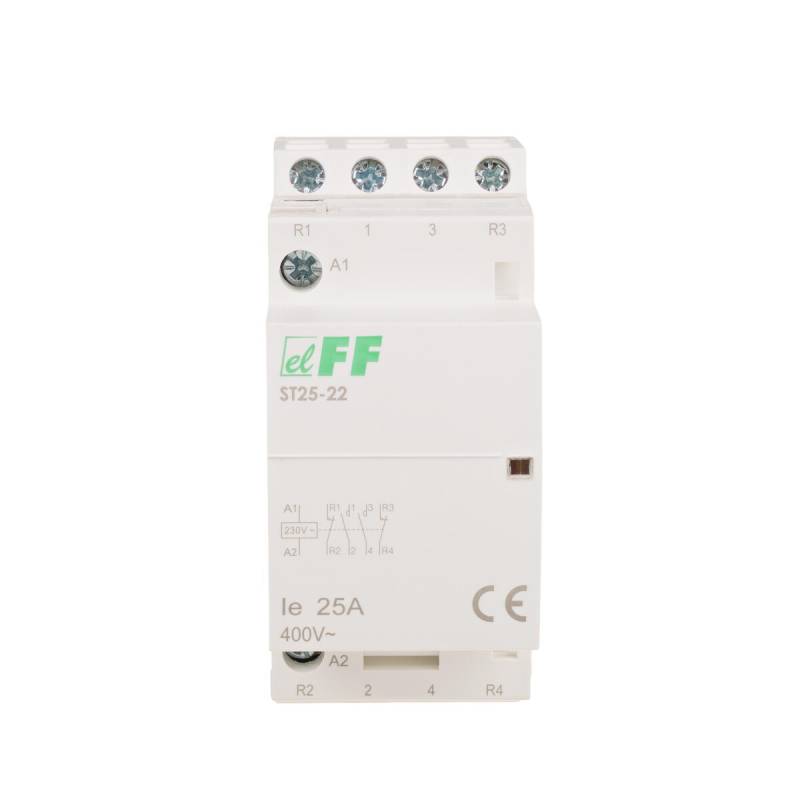 F&F ST25-22 Modularer Installationsschütz 230V AC 25A 2 Schliesser + 2 Öffner von F&F