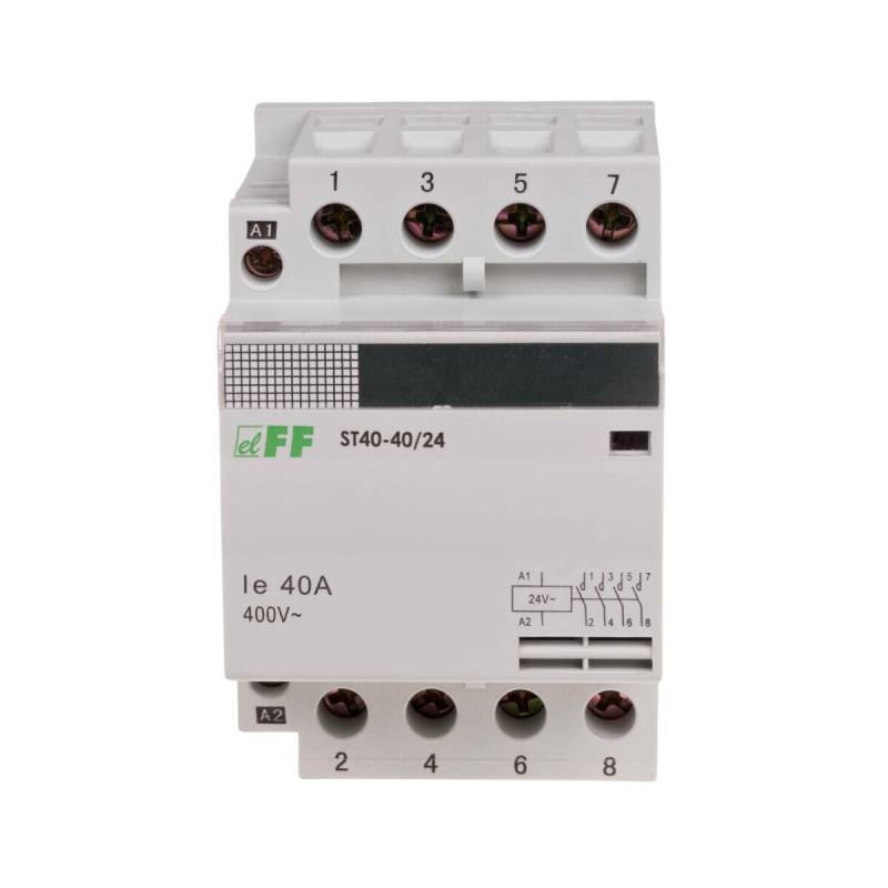 F&F ST40-40 24V Modularer Installationsschütz 24V AC 40A 4 Schliesser von F&F