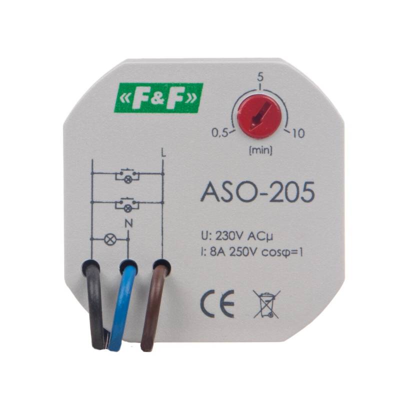 F&F Treppenlichtzeitschaltuhr ASO-205 230V AC für Unterputzdose Ø60. 8A von F&F