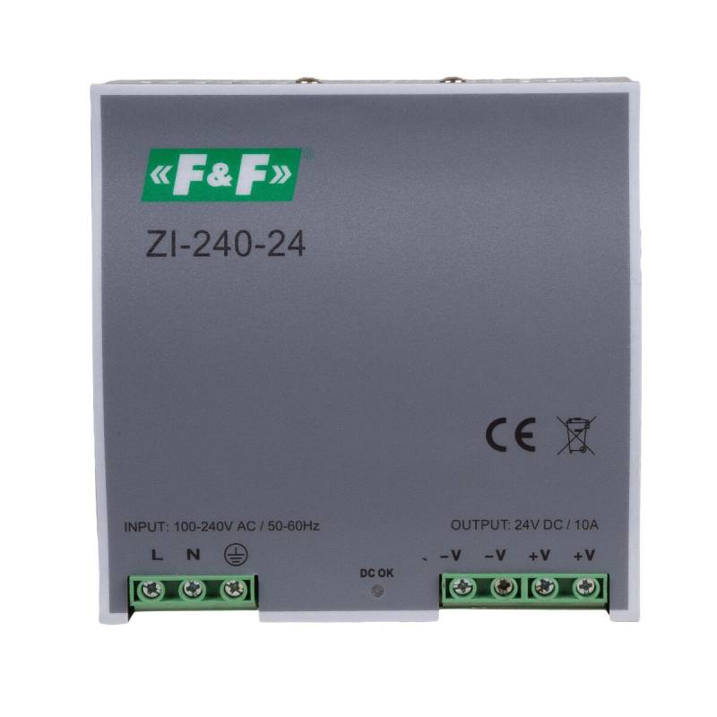 F&F ZI-240-24 Impulsnetzteil 240W 24V DC für Hutschiene von F&F