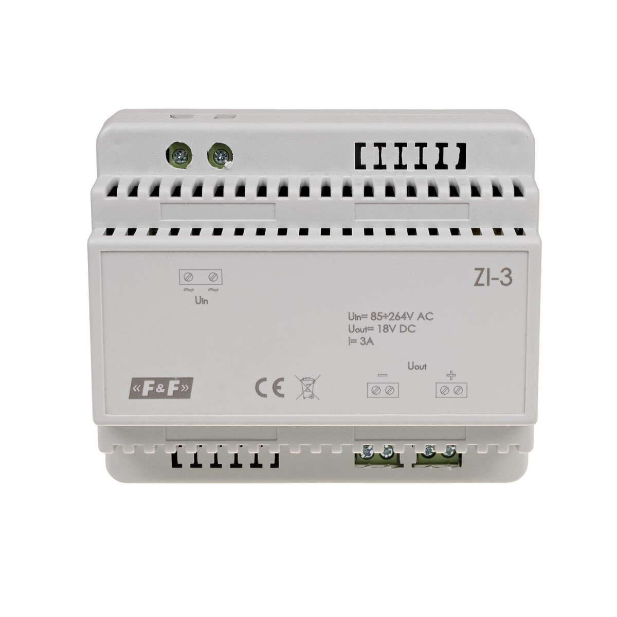 F&F ZI-3 Impulsnetzteil 50W 18V DC für Hutschiene F&F ZI-3 Impulsnetzteil 50W 18V DC für Hutschiene von F&F