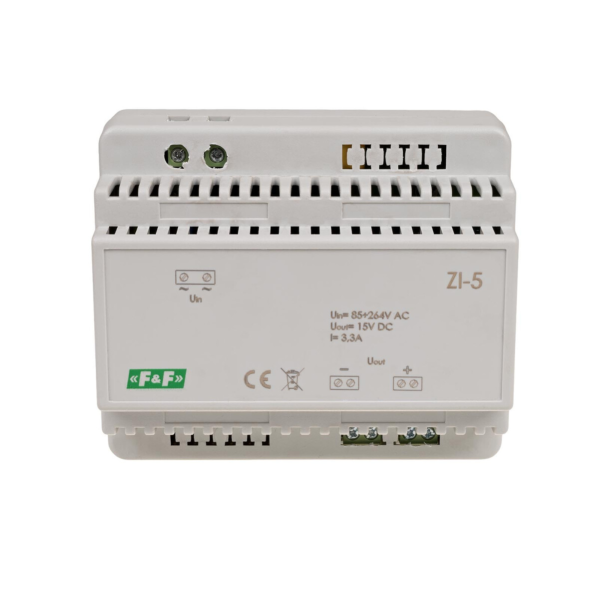 F&F ZI-5 Impulsnetzteil 50W 15V DC für Hutschiene F&F ZI-5 Impulsnetzteil 50W 15V DC für Hutschiene von F&F