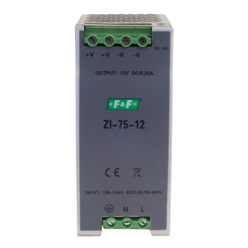 F&F ZI-75-12 Impulsnetzteil 75W 12V DC für Hutschiene von F&F