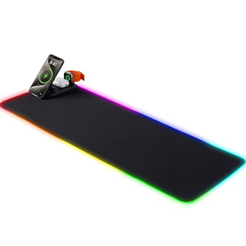 F.QYNing 3 in 1 Magnetische Ladestation RGB Mauspad, 800 * 305 * 17mm Mehrere Lademodi Handyhalterung 15W Game Mauspad mit 15 Beleuchtungsmodi F.QYNing 3 in 1 Magnetische Ladestation RGB Mauspad, 800 * 305 * 17mm Mehrere Lademodi Handyhalterung 15W Game Mauspad mit 15 Beleuchtungsmodi von F.QYNing