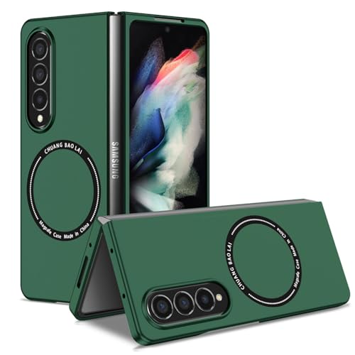 F.QYNing Magnetische Hülle für Samsung Galaxy Z Fold4, Schutzhülle stoßfest, Faltschale Hülle für Samsung Galaxy Z Fold 4 (Grün) von F.QYNing
