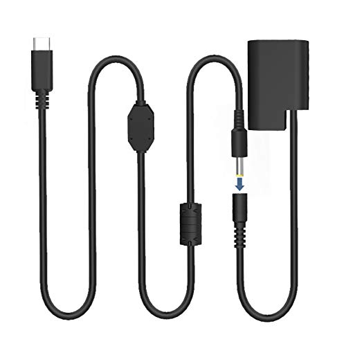 F1TP DMW-DCC12 DC Koppler DMW-BLF19 Dummy Akku mit USB-C Kabel für Panasonic Lumix DMC-GH3 GH4 GH3K GH4K GH3A GH3H GH4H DC-GH5 GH5S GH5M G9 G9L Kameras (DCC12) von F1TP