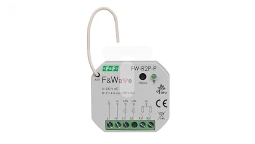 Funk-Doppelrelais bistabil für fi60 85-265V AC/DC Multifunktion Unterputz FW-R2P-P f&f 5902431670935 von F2