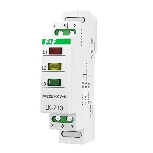 Phasenkontrolle 3x230V+N Phasenlampe Phasenprüfer Kontroll Lampe Leuchtmelder LK-713K grün - gelb - rot 3 Phasen F&F 6011 von F&F