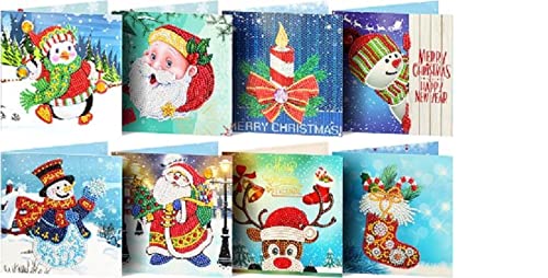 F4B 8 Stück Weihnachtskarten Diamond Painting 15x15cm | Runde Strasssteine | Mit Briefumschlägen | Weihnachten | Kartenset | Karten | Frohe Weihnachten | Kinder | Paket Erwachsene und Kinder F4B 8 Stück Weihnachtskarten Diamond Painting 15x15cm | Runde Strasssteine | Mit Briefumschlägen | Weihnachten | Kartenset | Karten | Frohe Weihnachten | Kinder | Paket Erwachsene und Kinder von F4B
