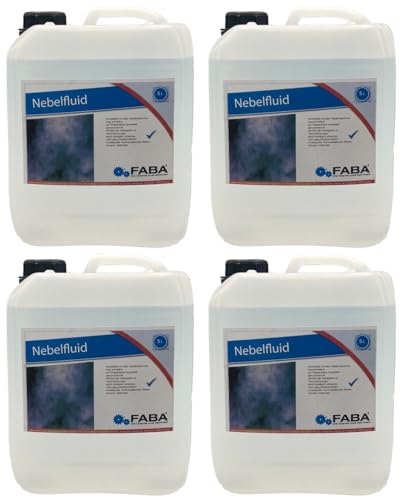 FABA Smoke Fluid Nebelfluid Nebel-Fluid für Nebelmaschine, Laser- und Lichtshow 4 x 5 L inkl. Ausgießer von FABA