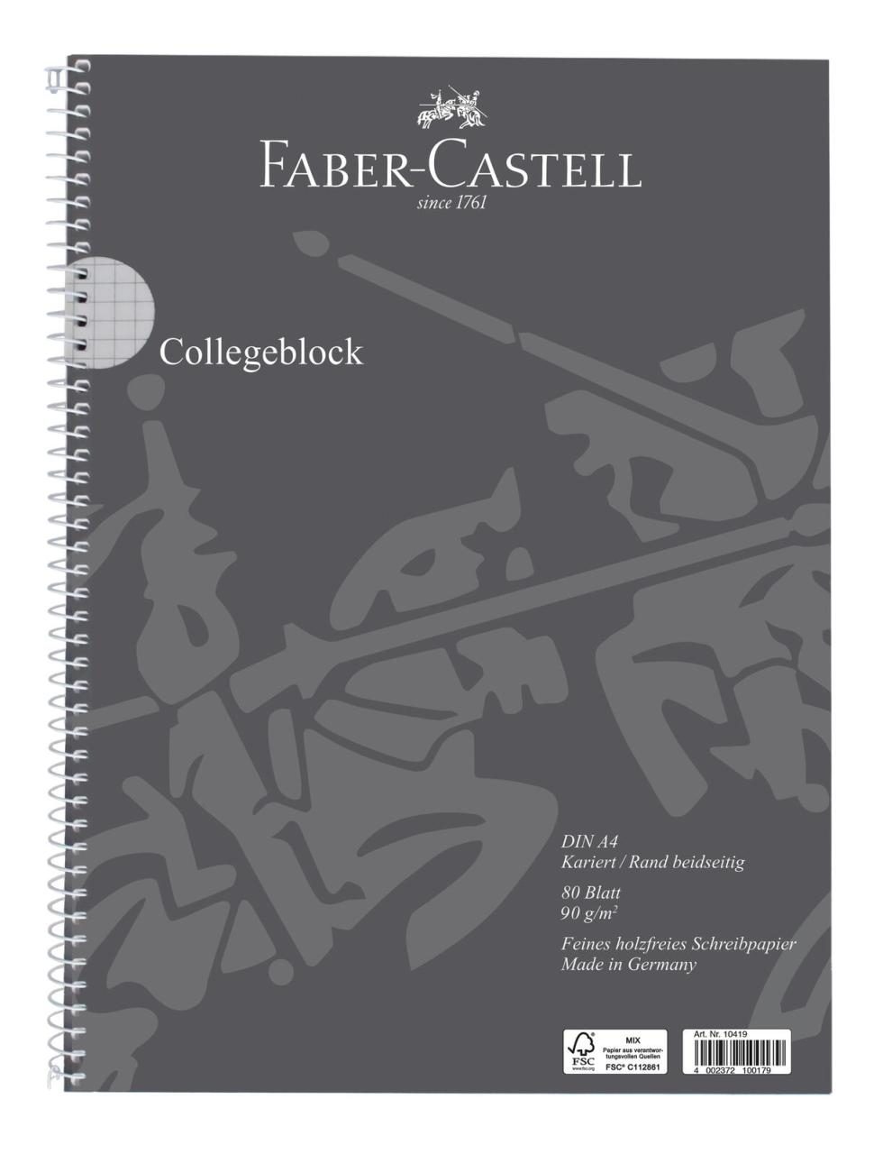 FABER-CASTELL Collegeblöcke kariert DIN A4 von FABER-CASTELL