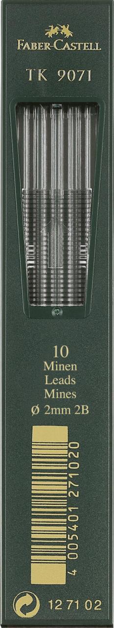 FABER-CASTELL Fallminen-Bleistiftminen 2B 2.0 mm schwarz von FABER-CASTELL