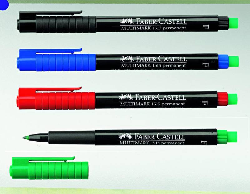 FABER-CASTELL Multimark 1513 F permanent Folienstifte-Set 0.6 mm Mehrfarbig von FABER-CASTELL