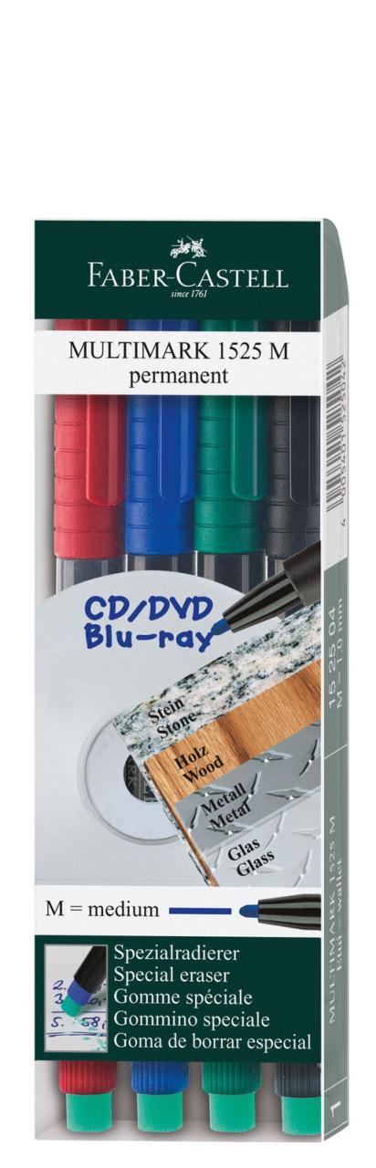 FABER-CASTELL Multimark 1525 M permanent Folienstifte-Set 1.0 mm Mehrfarbig von FABER-CASTELL