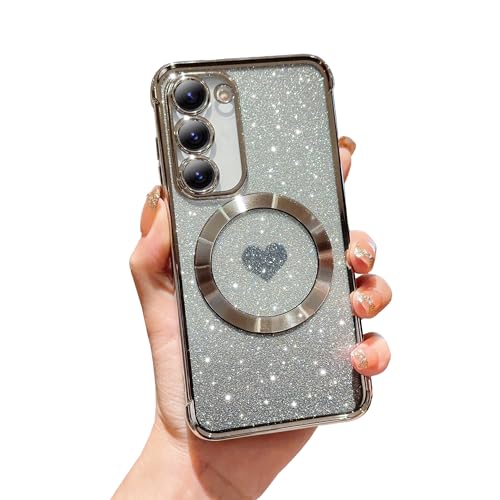 FABSPARK Schutzhülle für Samsung Galaxy S25, kompatibel mit Magsafe, magnetische Beschichtung, Glitzer-Farbverlauf, niedliches Herz, transparente Hülle, Kameraschutzhülle für Samsung Galaxy S25, FABSPARK Schutzhülle für Samsung Galaxy S25, kompatibel mit Magsafe, magnetische Beschichtung, Glitzer-Farbverlauf, niedliches Herz, transparente Hülle, Kameraschutzhülle für Samsung Galaxy S25, von FABSPARK