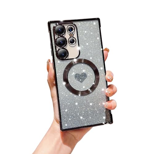 FABSPARK Schutzhülle für Samsung Galaxy S25 Ultra, kompatibel mit Magsafe, magnetische Beschichtung, Glitzer-Farbverlauf, niedliches Herz, transparente Hülle, Kameraschutz für Samsung Galaxy S25 FABSPARK Schutzhülle für Samsung Galaxy S25 Ultra, kompatibel mit Magsafe, magnetische Beschichtung, Glitzer-Farbverlauf, niedliches Herz, transparente Hülle, Kameraschutz für Samsung Galaxy S25 von FABSPARK