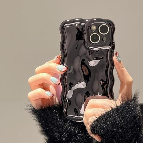 FABSPARK Schutzhülle für iPhone 13 Pro Max, 3D-Meteoritenblasenmuster, galvanisiert, Glitzer, gelockter, gewellter Rahmen, glänzend, weiches TPU, stoßfest, für iPhone 13 Pro Max 17,5 cm (6,7 Zoll), von FABSPARK