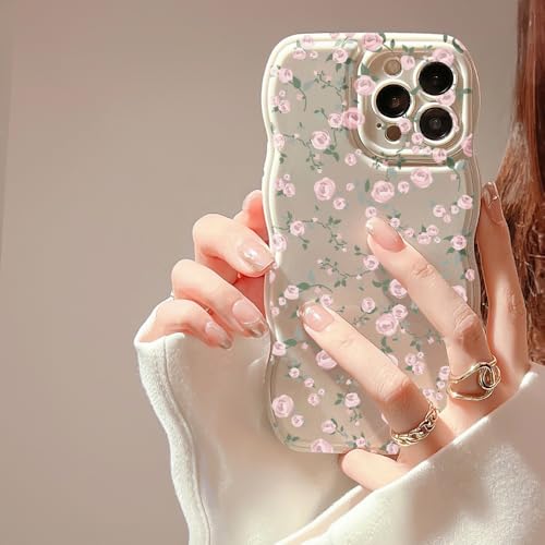 FABSPARK Schutzhülle für iPhone 13 Pro Max, süßes Blumenmuster, Wellendesign, lockiger, gewellter Rahmen, ästhetisch, weiches TPU, stoßfeste Schutzhülle für iPhone 13 Pro Max, 17,5 cm (6,7 Zoll), von FABSPARK