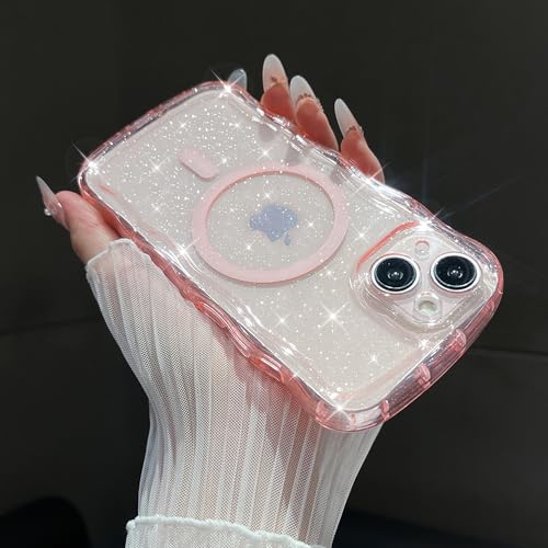 FABSPARK Schutzhülle für iPhone 16 Plus, kompatibel mit MagSafe, magnetischer, klarer, gewellter Rahmen, Wellen-Hülle mit funkelndem Glitzer, transparentes Acryl, hartes Polycarbonat für iPhone 16 FABSPARK Schutzhülle für iPhone 16 Plus, kompatibel mit MagSafe, magnetischer, klarer, gewellter Rahmen, Wellen-Hülle mit funkelndem Glitzer, transparentes Acryl, hartes Polycarbonat für iPhone 16 von FABSPARK