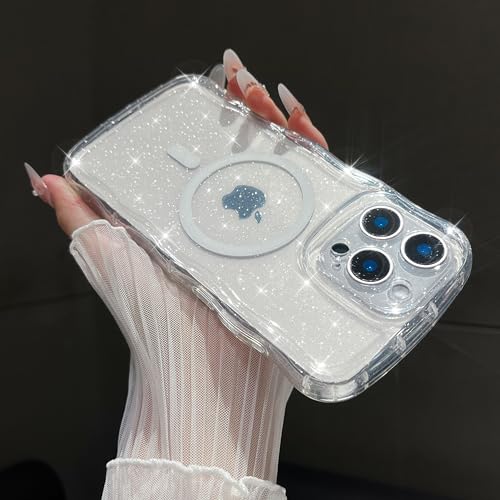 FABSPARK Schutzhülle für iPhone 16 Pro, kompatibel mit MagSafe, magnetischer, klarer, gewellter Rahmen, Wellen-Hülle mit funkelndem Glitzer, transparentes Acryl, hartes Polycarbonat für iPhone 16 Pro FABSPARK Schutzhülle für iPhone 16 Pro, kompatibel mit MagSafe, magnetischer, klarer, gewellter Rahmen, Wellen-Hülle mit funkelndem Glitzer, transparentes Acryl, hartes Polycarbonat für iPhone 16 Pro von FABSPARK