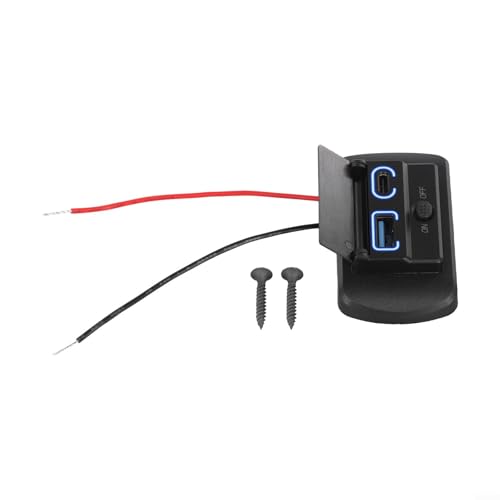 12 V USB-Kfz-Ladegerät-Panel mit Staubschutz, Dual-Ports für schnelles Laden, funktioniert mit den meisten Fahrzeug-Armaturenbrettern (C+C (A+C (18 W + PD30W)) von FACAIIO