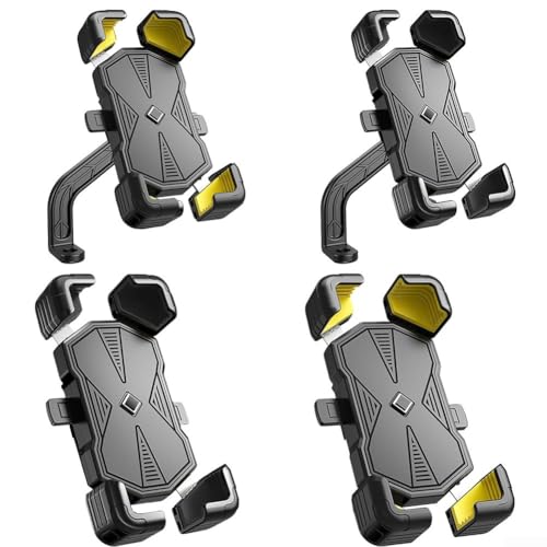 FACAIIO Fahrrad-Handy-Ständer für Navigation, unterstützt Handys von 10,2 cm bis 17,8 cm (4 5 bis 7 Zoll), stabile und sichere Montage (Gelb A) von FACAIIO