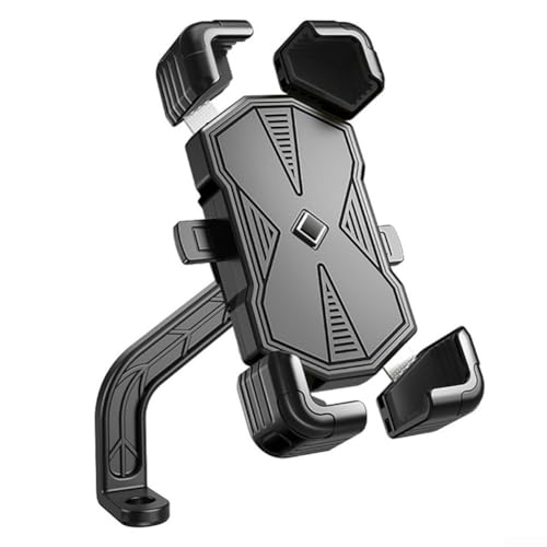 FACAIIO Fahrrad-Handy-Ständer für Navigation, unterstützt Handys von 10,2 cm bis 17,8 cm (4 5 bis 7 Zoll), stabile und sichere Montage (Schwarz B) von FACAIIO