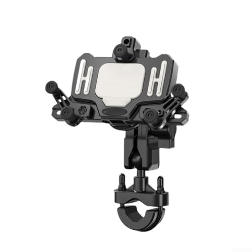 FACAIIO Motorrad-Handyhalterung aus Aluminiumlegierung mit 720 Grad drehbarer Halterung für Fahrrad-Navigation (Dämpfung der Rückansicht) von FACAIIO